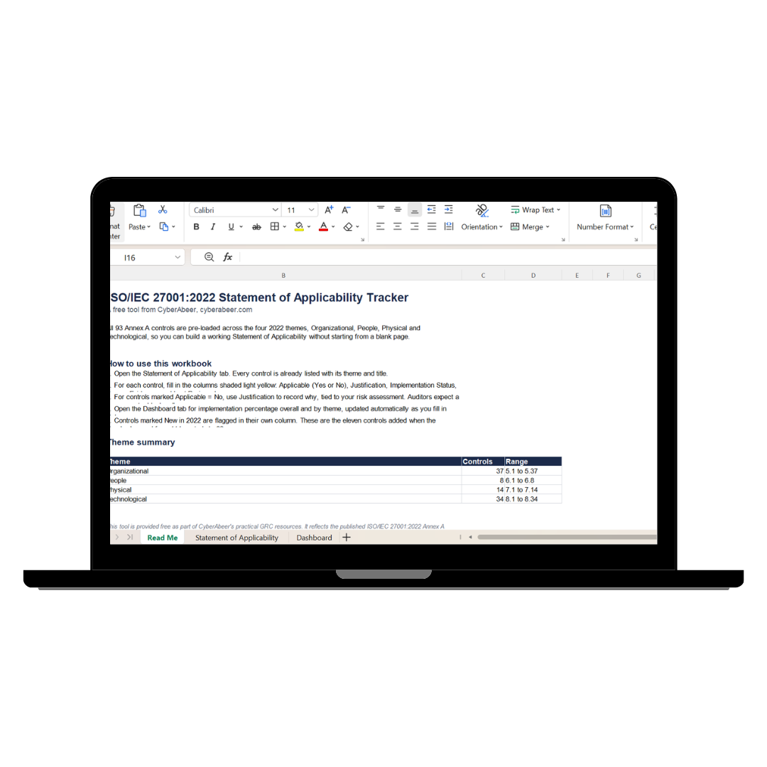 متتبع بيان قابلية التطبيق ISO 27001:2022 3